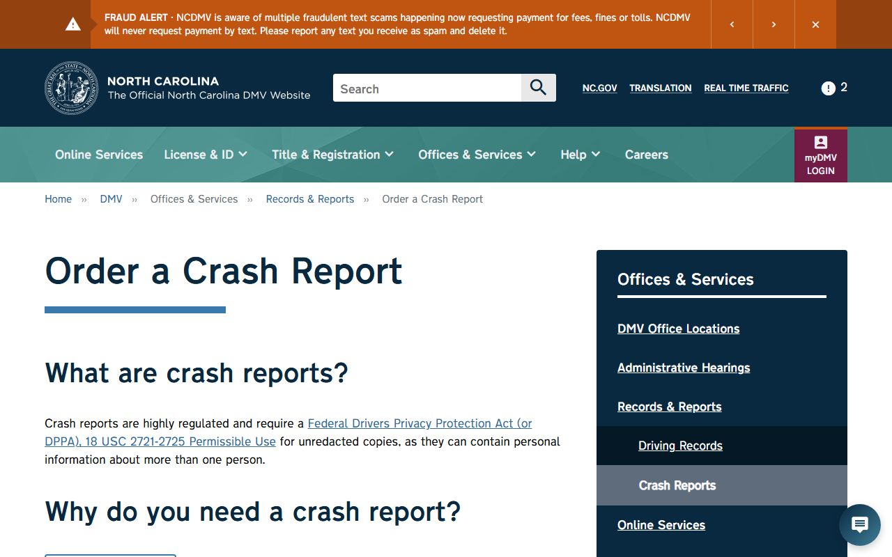 Hoke County Clerk of Superior Court records and NCDMV crash reports