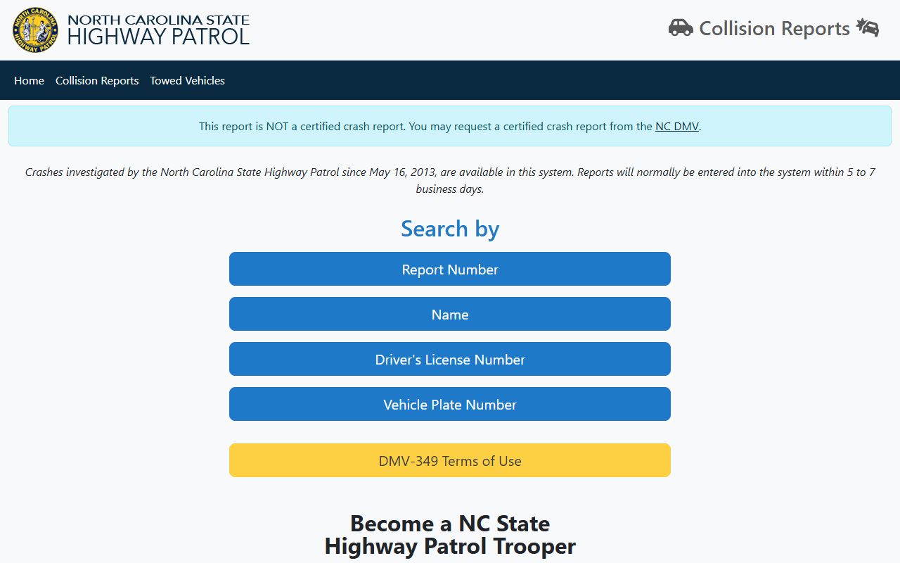 Hoke County Clerk of Superior Court records and State Highway Patrol collision search