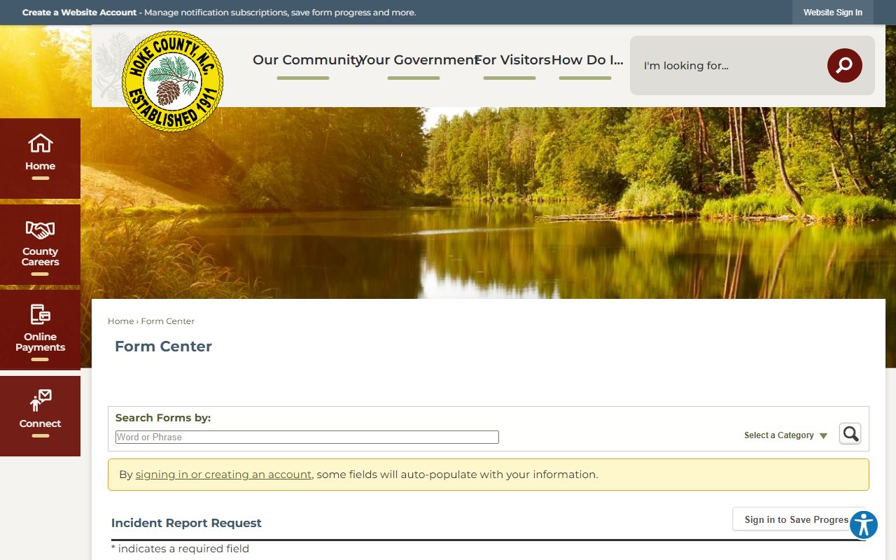 Hoke County arrest records incident report request form