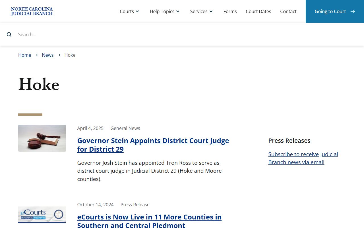 Hoke County court dockets local court news