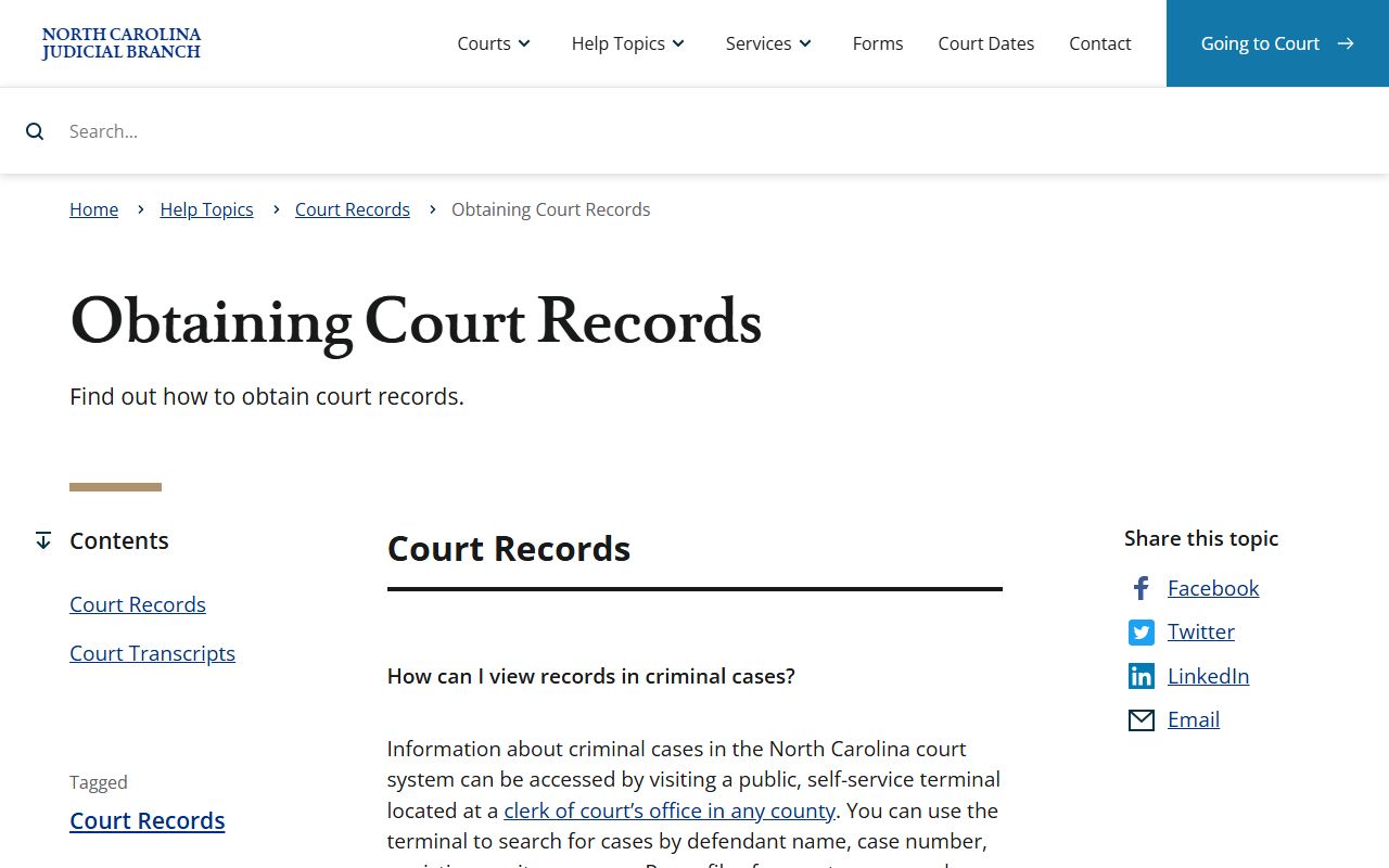 Hoke County court records obtaining court records guidance
