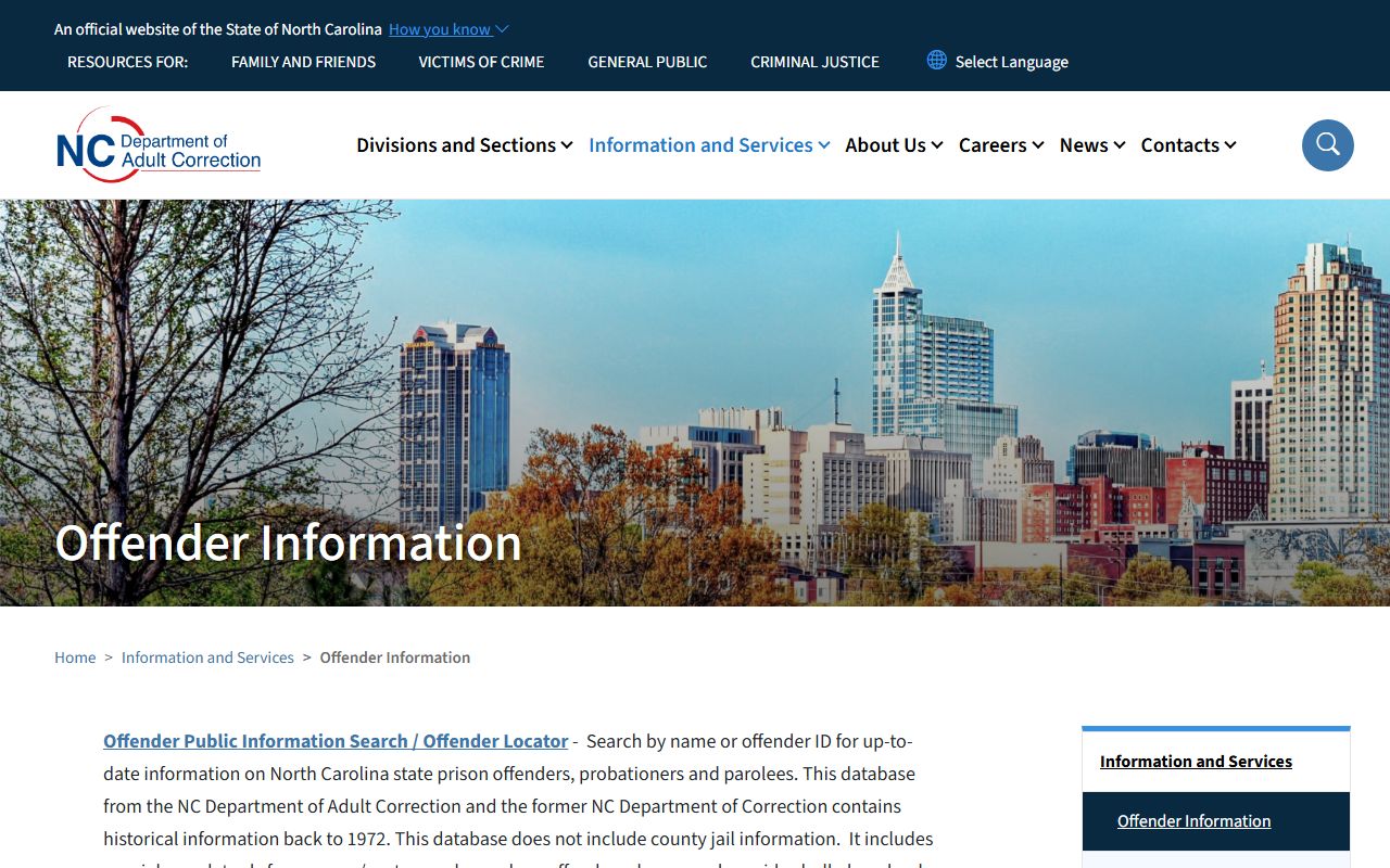 Hoke County criminal court records NC DAC offender search