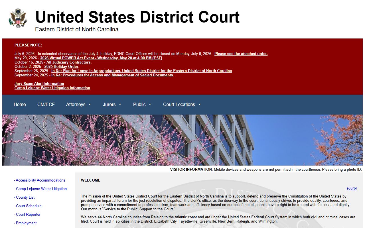 Hoke County District Court records and Eastern District of North Carolina