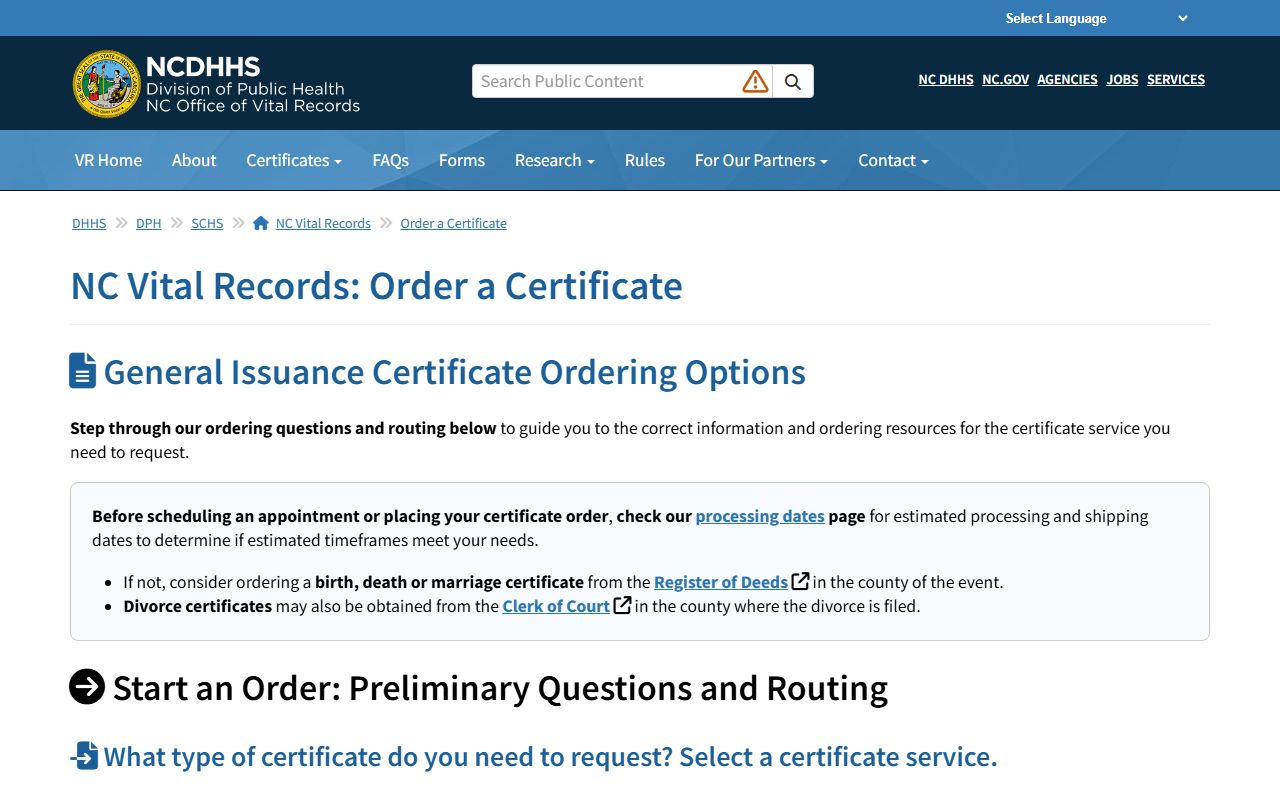 Hoke County probate records and NC Vital Records ordering